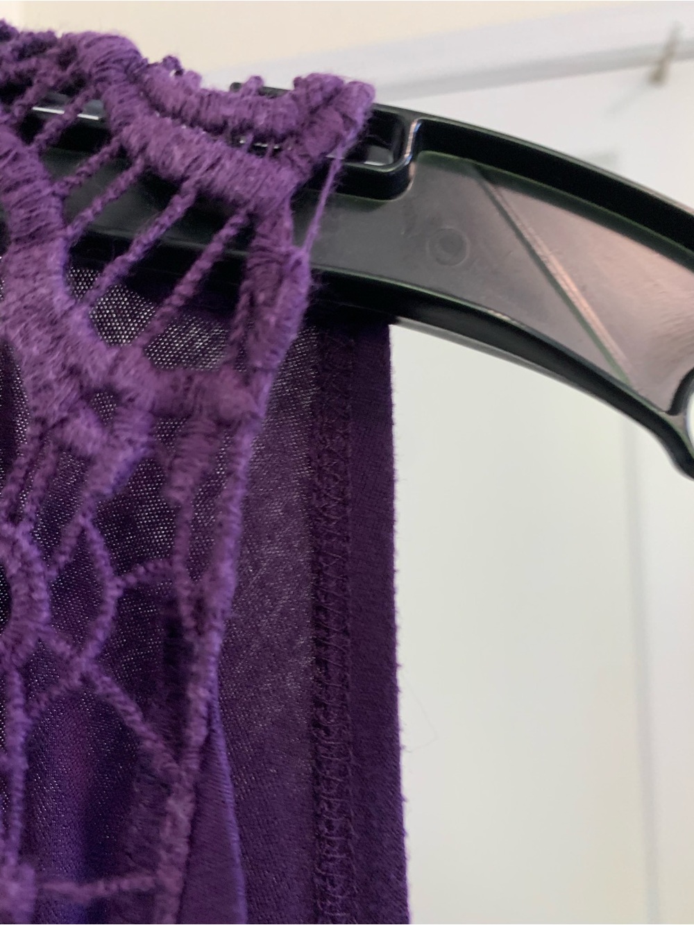 Sleeveless Draped Crochet-Back Vest in Deep Purple Women’s Large Asymmetrical - Picture 8 of 16